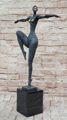 100% SOLID BRONZE SCULPTURE Abstract Modern Nude Female Classic Artwork Statue - Picture 3 of 10