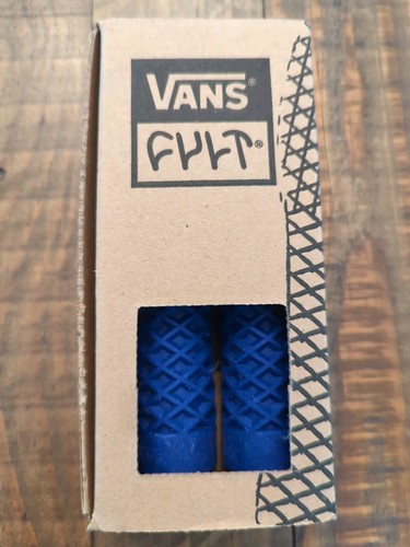 New Cult X Vans Flangeless Blue 150mm BMX Bike Scooter Grips Waffle Pattern ODI - Picture 2 of 6