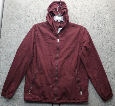 Pull&Bear Jacket Womens Large Dark Red Water Resistant Long Sleeve Full Zipper