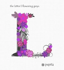 The Letter L Flowering Greys Needlepoint Kit or Canvas