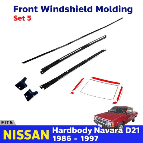 For Nissan Hardbody Navara D21 Pickup 1986-97 Front Windshield Molding 5 PCS US