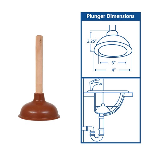 Thrifco 5038031 Mini Forced Cup Rubber Sink Plunger - 第 2/3 張圖片