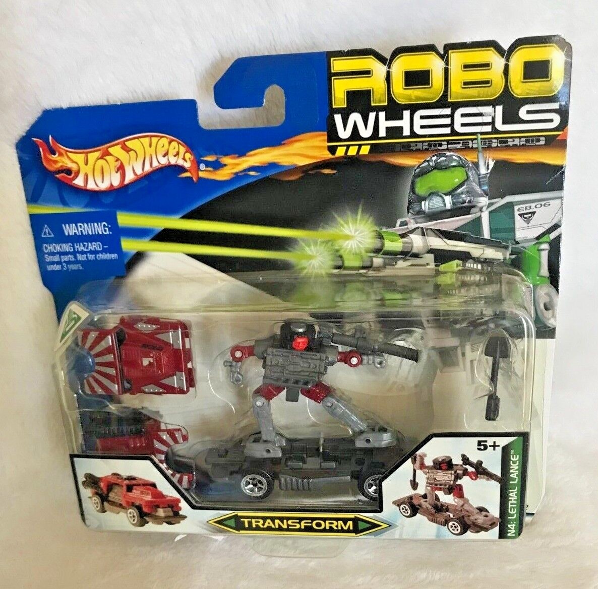 New VTG 2001 Mattel Hot Wheels Robo Wheels Transform N4 Lethal