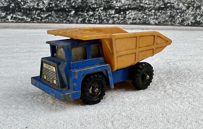 Vintage 1970's Corgi Juniors Dumper Truck No.7C Blue Orange Britain Diecast Car