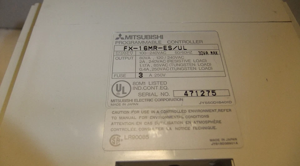 Mitsubishi Programmable Controller I/O FX-16MR-ES/UL - Image 3 of 4
