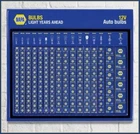 NAPA 12V Bulb Display Stand 175 OE Spec Single Boxed Bulbs Halogen Auxiliary Car