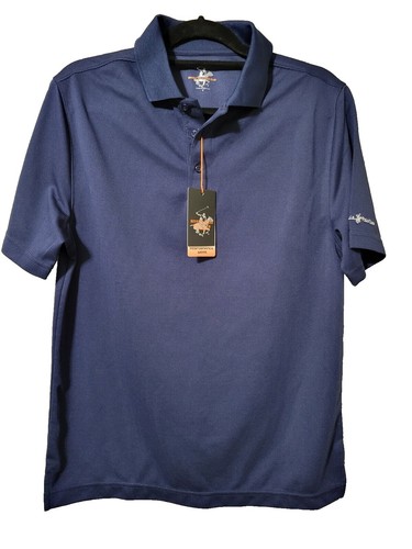 KJUS S/S Soren Stripe Polo UPF 50+ Blue White Golf Club Logo Sz XL