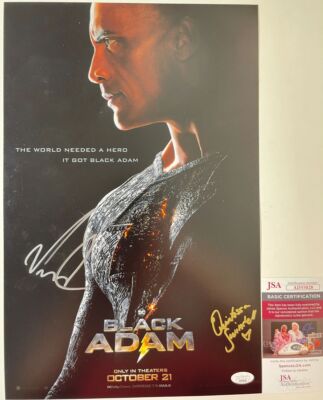 Noah Centineo & Quintessa Swindell Dual Signed Black Adam 11x17 Poster B JSA COA