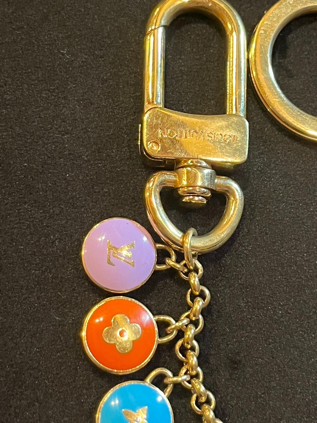 LOUIS VUITTON Bag charm Key chain holder ring Porto Cle Chenne Pastille F/S LV eBay