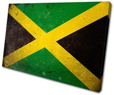 Maps Flags Abstract Jamaican SINGLE CANVAS WALL ART Picture Print VA
