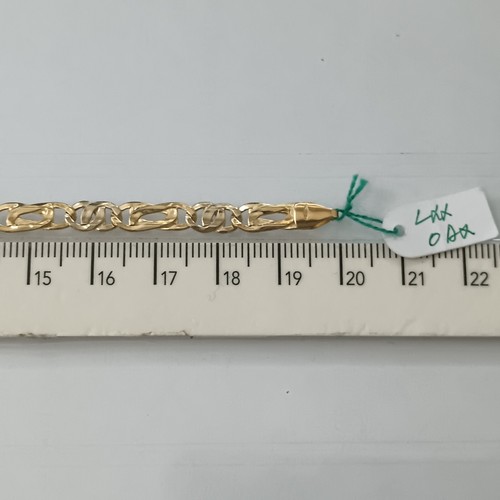 Pulsera De Hombre A Malla Con Placa En Oro Amarillo Y Blanco 18KT 7 G. - Imagen 10 de 13