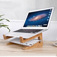 Wooden Detachable Desk Stand Holder Mount For Macbook Tablet PC Laptop Notebook