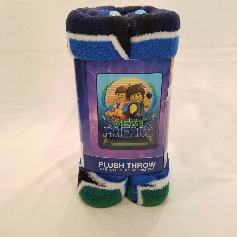 Lego фильм 2 плюшевый плед 46 X 60 жилет друзей мягкое одеяло новый с ярлыками - Изображение 4 из 4
