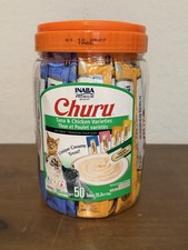 Inaba Churu Tuna Chicken Lickable Creamy Puree Cat Treats - Pack of 50 EXP 10/27