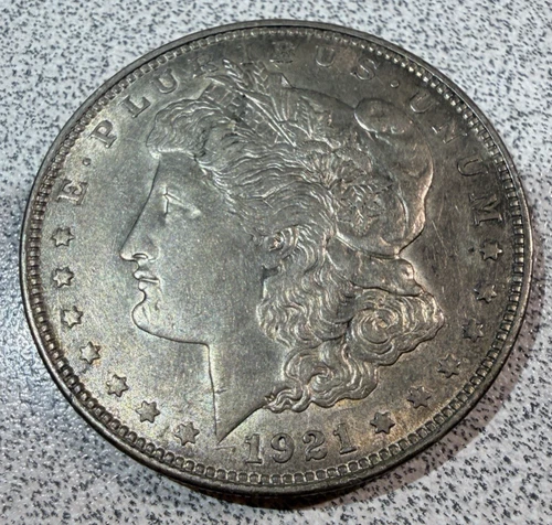 1921-P Morgan Silver Dollar - 90% Silver Ungraded XF AU?? You Decide Grade