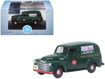 1950 Chevrolet Panel Van ''Railway Express Agency'' Dark Green 1/87 (HO) Scale T&y