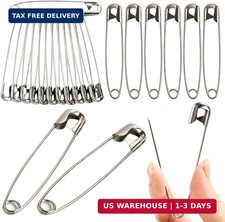 60 Pieces Large Safety Pins 3 Inch Metal Safety Pins Sliver Heavy Duty Safety Pi