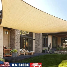 HDPE Shade Sail Canopy Outdoor UV Resistant Patio Cover D-Rings Customizable New