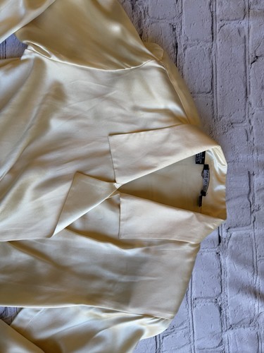 True Vintage 1980's Ivory Blouse 100% Silk Anne Klein ll Size 4 Petite Cufflinks - Picture 9 of 22