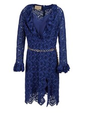 Gucci Blu Viscose and Cotton Mid Long Dress