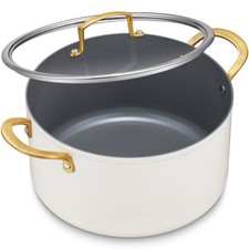 BEZIA 10QT Ceramic Nonstick Stock Pot with Lid Induction Cooking Pot