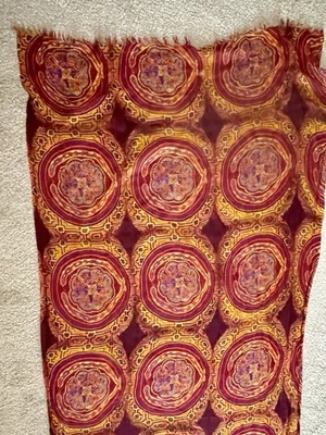 VERY FINE 100% CASHMERE RED ORANGE YELLOW LARGE SHAWL PASHMINA HANDMADE NEPAL - Image 1 of 4