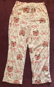 NEW Strawberry Shortcake Women Sleep Pajama Pants Ribbon Accents Size Medium