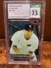 1994 Bowman's Best - Card #2 Derek Jeter - Blue Chip - Graded Csg 7.5