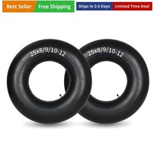 25x8/9/10-12 Butyl Inner Tubes, 2 Pack with TR6 Valve Stem, Heavy-Duty ATV In...