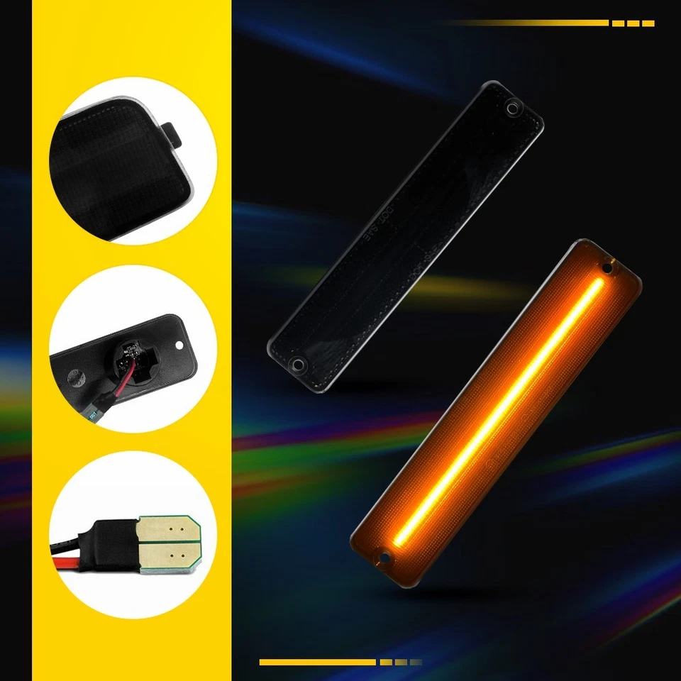 Luz LED para guardabarros lateral ámbar lente ahumada para camioneta Jeep J10 J20 1974-83 H Foto 3 de 4