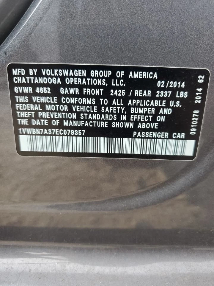 2014 Volkswagen Passat Right Front Door Trim Panel Black OEM Used 438550 - Image 4 of 4