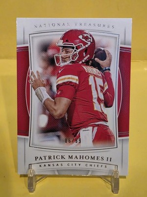 2019 NATIONAL TREASURES PATRICK MAHOMES II SILVER- RED SHIRT 86/99 # 8