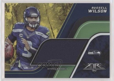 2015 Topps Fire Jumbo Relics Yellow /125 Russell Wilson #FJR-RW 03w4
