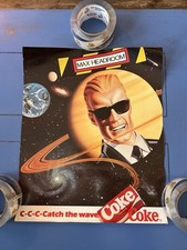 ORIGINAL 1987 COCA COLA, Coke MAX HEADROOM Galaxy Catch The Wave 14x17 Poster