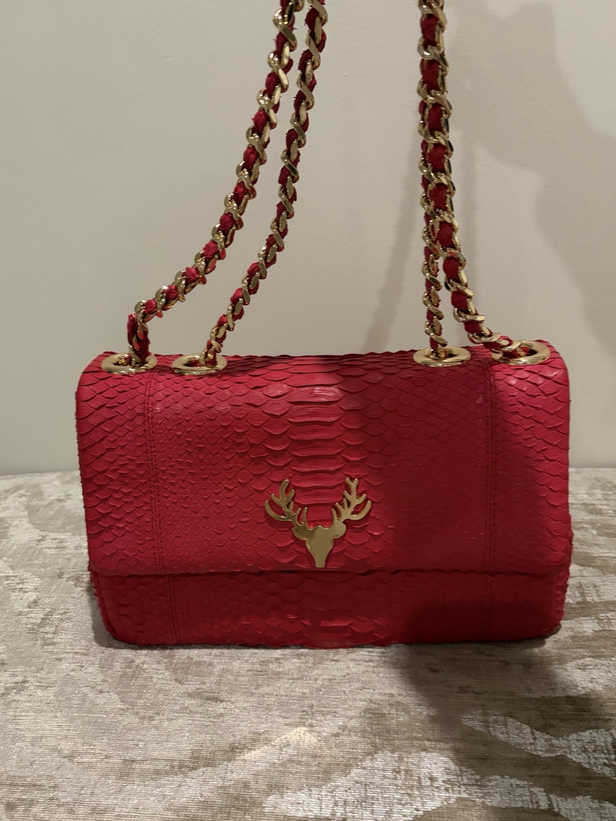 Red Python Shoulder Bag - image 1