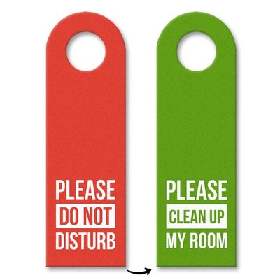 Please do not disturb oder Clean up my room mit Balken Türhänger in Rot-Grün