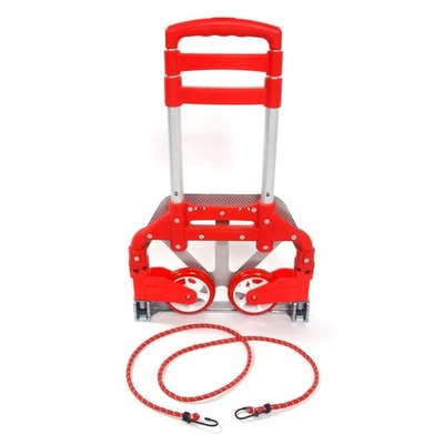 New 170 lbs Luggage Cart Folding Dolly Collapsible Trolley Push Hand Truck Red