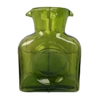 BLENKO Glass Water Bottle #384 Double Spout Pitcher Vase Green Vintage
