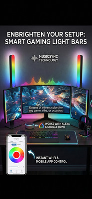 Enbrighten Vibe Wi-Fi Spectrum RGBIC Gaming Light Bar with Music Sync and Color