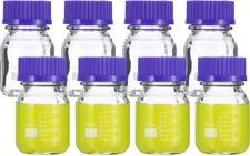 PATIKIL 8 Pack Reagent Media Storage Bottles, 100ml Borosilicate Glass Graduated