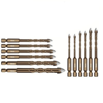 Set of 12 Carbide Drill Bits Universal for Marble Tile Ceramic Glass Concrete