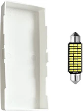 Interior Dome Light Lens Cover/LED with LED White Blubs Compatible With GMC Chev