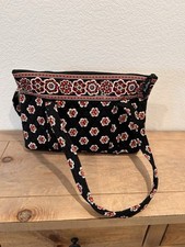 VERA BRADLEY Pirouette Black Floral Tote Shoulder Bag Floral Print