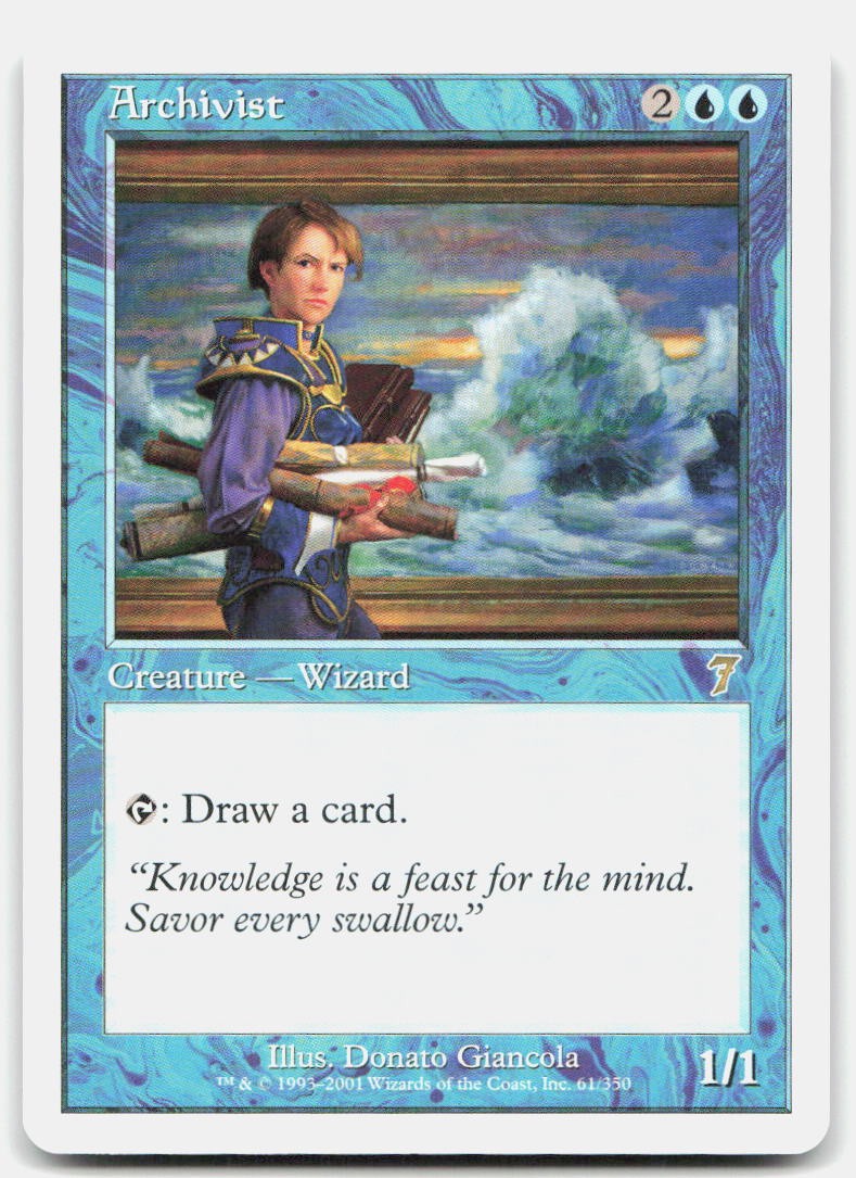 Archivist 61 Rare 7th Edition Magic: The Gathering Near Mint