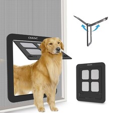Dog Screen Door Outer Size 14.56" x 16.92" , Lockable Pet Screen Door for Do...