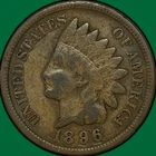 1896 Indian Head Cent Fine F Coin #35351