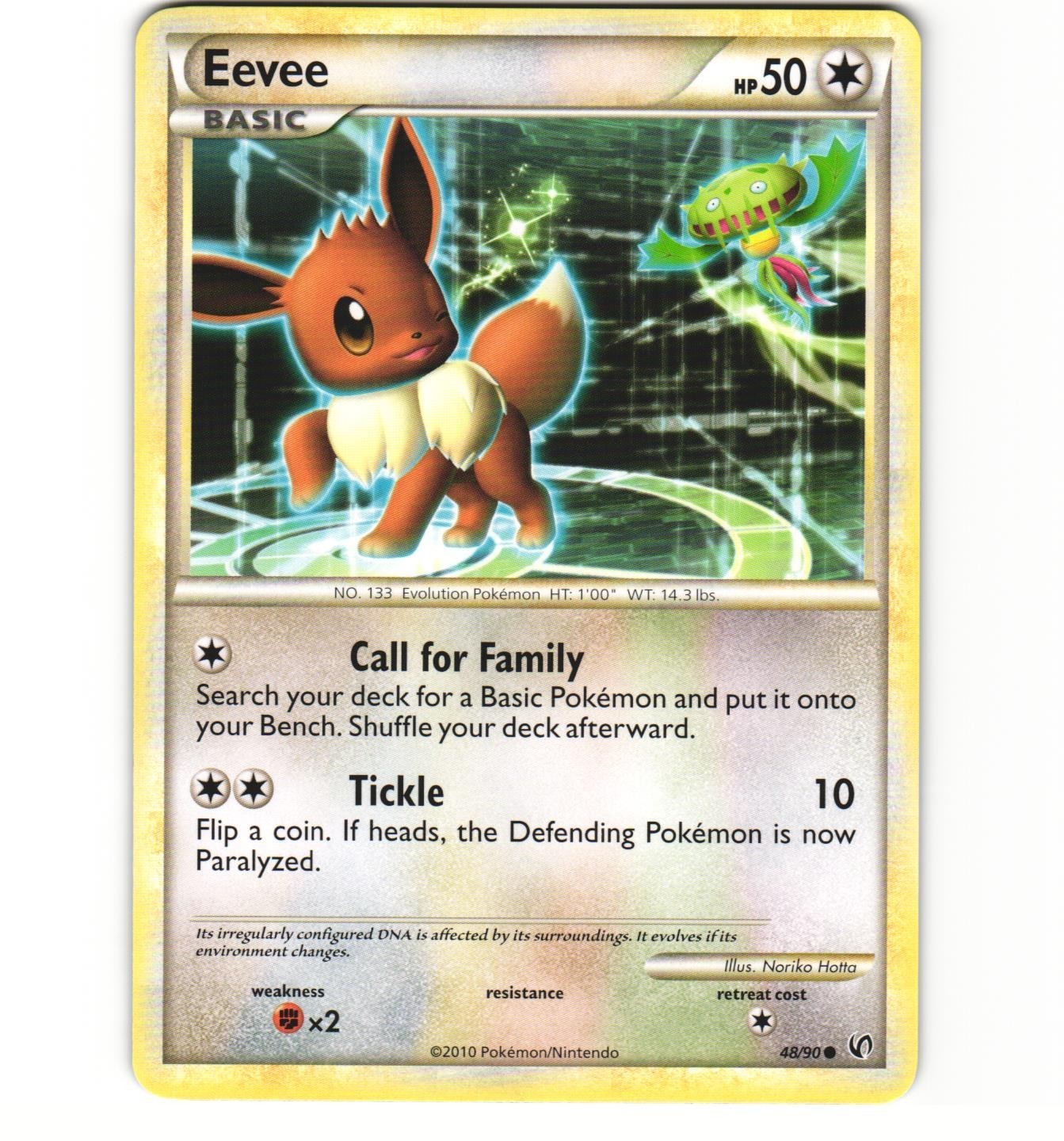 Pokemon Eevee 48/90 Undaunted 48/90 HGSS LP Card