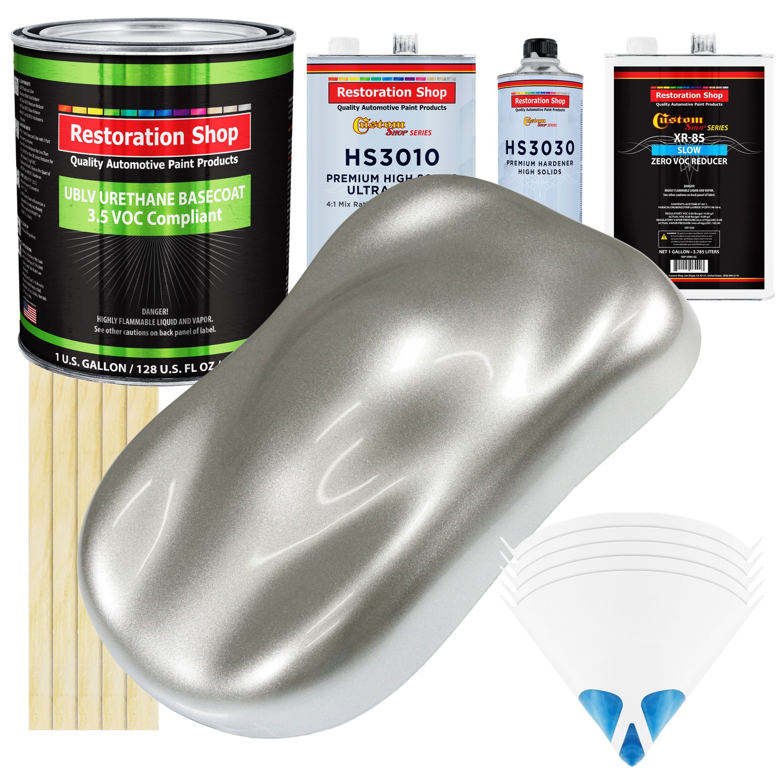Brilliant Silver Firemist Low VOC Slow Premium Urethane Basecoat Clearcoat Kit