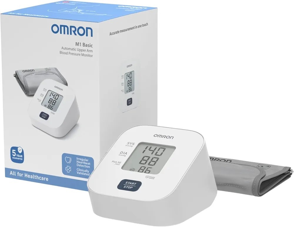 Omron M1 Basic Blood Pressure Monitor, Upper Arm, Automatic, Electronic, Cuff