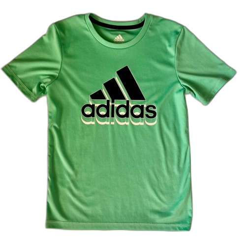 Boy's Adidas Light Green Short-Sleeve Logo Shirt Size 7- EUC!